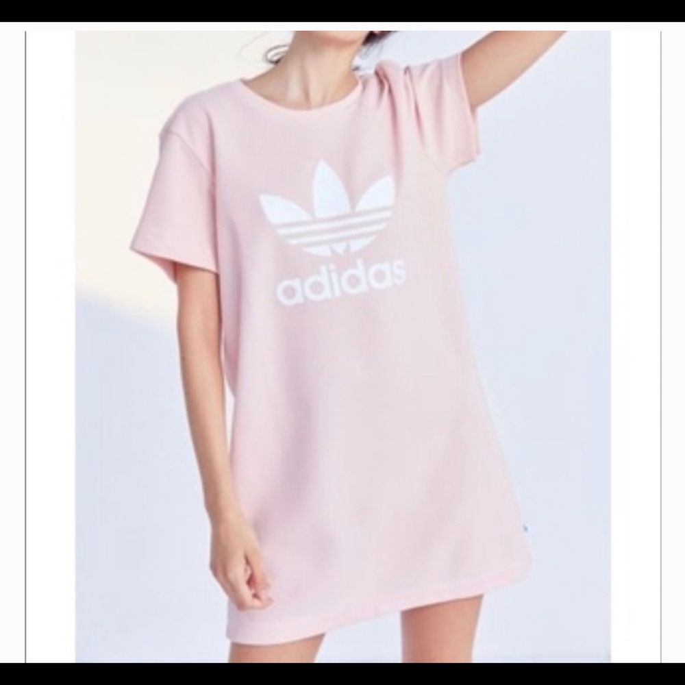 Adidas pink tee dress size small